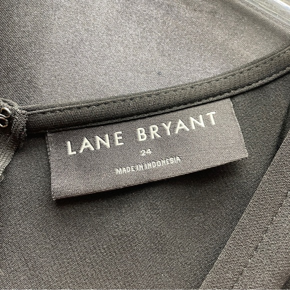 Lane Bryant Black Flutter Sleeve Tie Waist Hi Low Pocket Maxi Dress Sz 24 - Picture 5 of 7